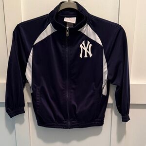 Kids Navy and White NY Yankees Logo zip up Jacket size XS 5